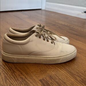 Beige Casual Lace-Up Sneakers